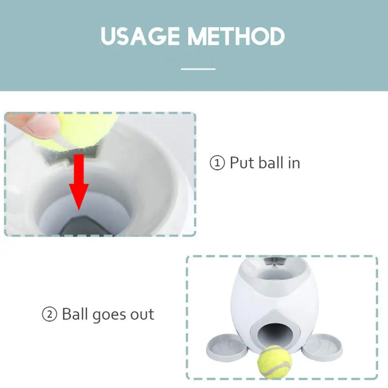 Dog Ball Pet Toys 2 In 1 Dog Tennis Launcher Throwing Interactive Training Automatic Food Leakage Device For Pet Dog Feeder Toy