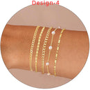 14K Gold Plated Stainless Steel WATERPROOF Layering Bracelet for Women Teen Girls, Dainty Summer Beach Boho Beaded Bracelet Set