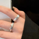 1/2pcs Cute Animal Dog Cat Rings for Women Men Simple Design Adjustable Cartoon Couple Rings Lovers Girlfriend Wedding Jewelry