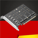 PCIE 4.0 NVME Adapter PCI Express x16 to 4 Port M.2 M-Key NVME SSD Expansion Card Riser Full Speed 256G Support Bifurcation Raid