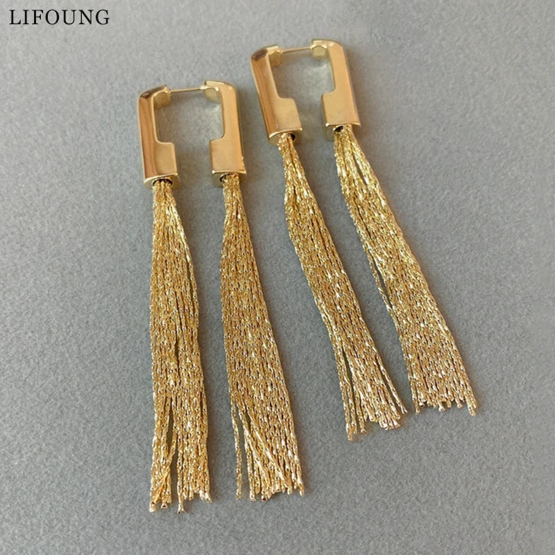 Copper Drop Earrings Metal Tassel Post Ear Studs Designer Basic Luxury Bijoux Fashion Jewelry Classic Styles Party Gifts C1153