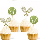 12pcs Tennis,Tennis Rackets Cupcake Topper,Tennis Themed Birthday Party Cake Decorations