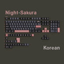 Night Sakura Pbt Keycaps Cherry Profile Japanese Korean Russian German Spanish Arabic French Big Set Key Caps For Mx Switches