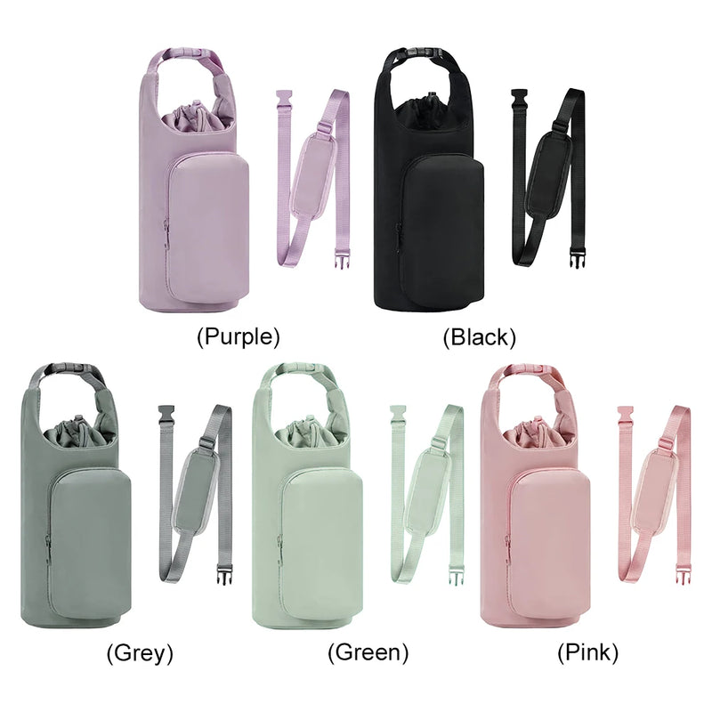 Water Bottle Holder with Strap Adjustable Strap Water Bottle Carrier with Handle Crossbody Water Bottle Bag for Hiking Camping