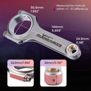 4340 Conrod Connecting Rods For Audi S3 A4 TT 1.8T VW Golf Pleuel Bielle EN24 Forged H-Beam for 1.8T 20mm pin TUV Rod Piston