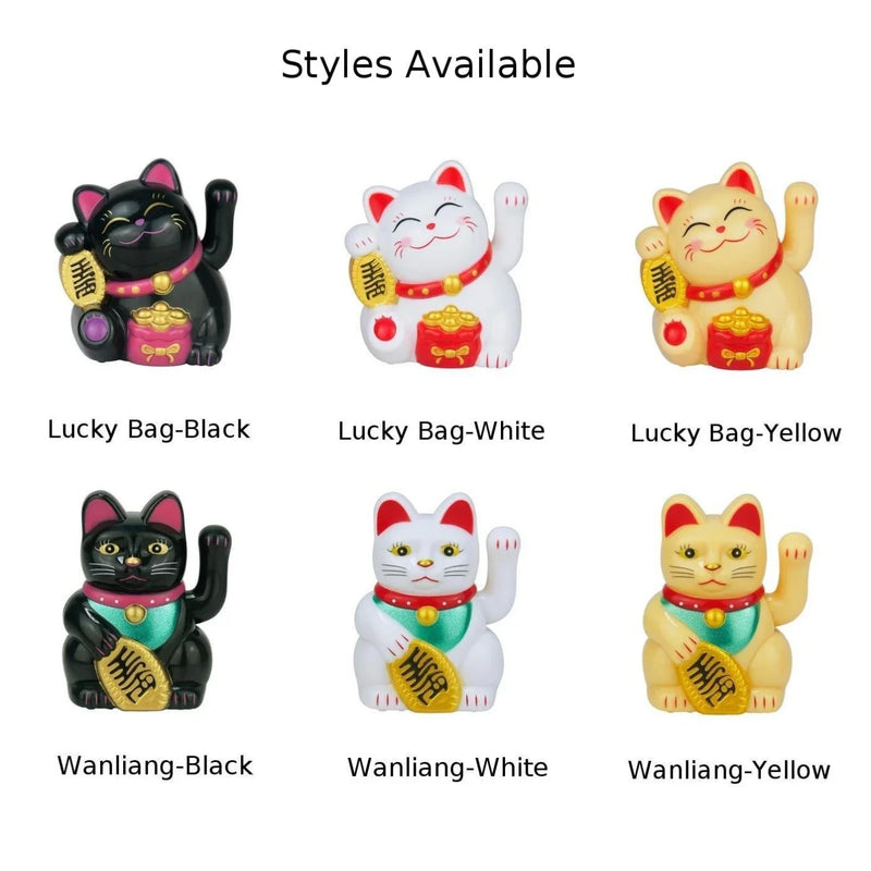 Solar Powered Maneki Neko Waving Arm Beckoning Fortune Cat Lucky Cat For Home-Office Car Christmas Decoration Gift Accessiores