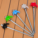 10/2pcs Metal Tent Spikes Camping Pegs Drill in Ground Anchors Heavy Duty Spiral Screw with Hex Socket Stakes Camping Stakes