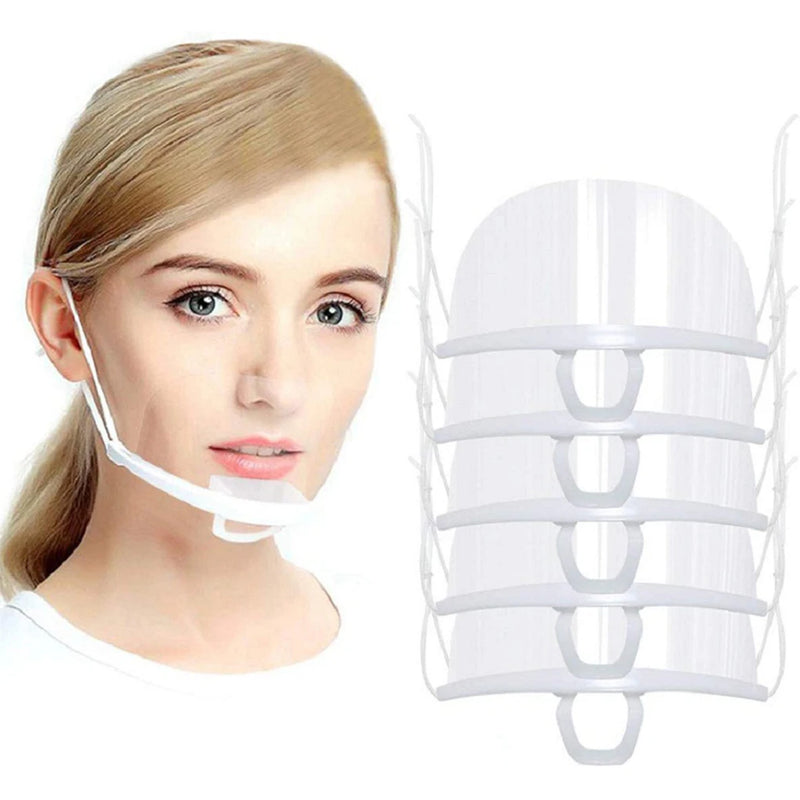 10 Pieces Chef Anti-Fog Cover Reusable Transparent Hygiene Safety Face Shield Plastic Anti-Splash Kitchen Mask Waiter Use