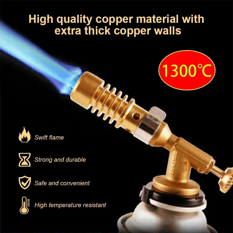 Portable Flame Gun Butane Burner High Temperature Welding Gas Lighter Torch Outdoor Camping BBQ Flame Butane Heat Welding Torch