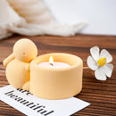 3D Easter Rabbit Candle Holder Silicone Mold DIY Round Shape Candlestick Candle Jar Plaster Cement Resin Casting Mold Home Decor