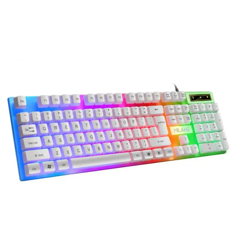 RYRA PT6  Wireless Mechanical USB Wired Keyboard Mouse Set With Rainbow LED Backlight Gaming Keyboard Gaming Mouse For Laptop PC