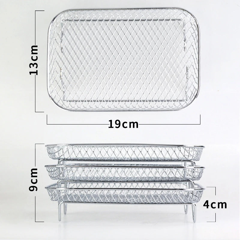 8 inch Air Fryer Racks, Air Fryer Universal Accessories, Baking Rack,Round Stackable Grill, Fit All Airfryer 4.2Qt - 5.8Qt