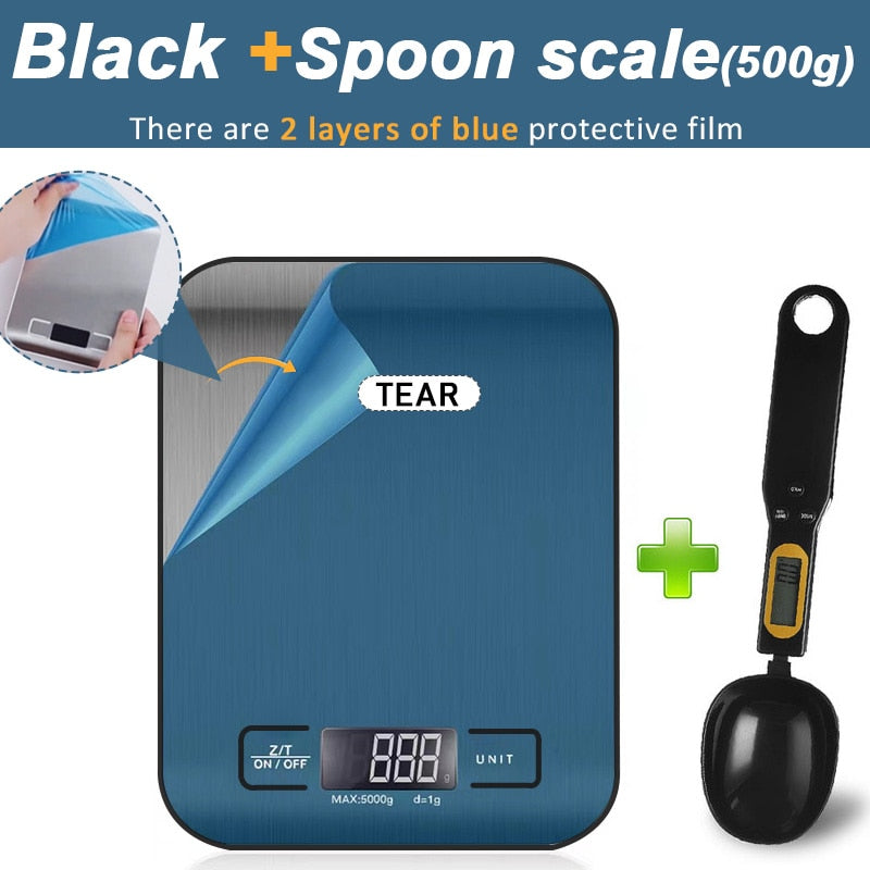 Kitchen Scale Digital 5/10kg 1g Electronic Weight Grams and Ounces Stainless Weighing Balance Measuring Food Coffee Baking Scale