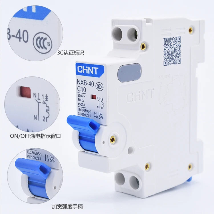 CHINT NXB-40 DPN 1P+N 6A 10A 16A 20A 25A 32A 40A 220V 230V 50HZ  Miniature Circuit breaker MCB NEW DZ267