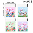 50/100pcs Easter Gift Bags Easter Candy Cookie Bags Rabbit Eggs Dessert Gift Packaging Pouches 2025 Happy Easter Party Supplies