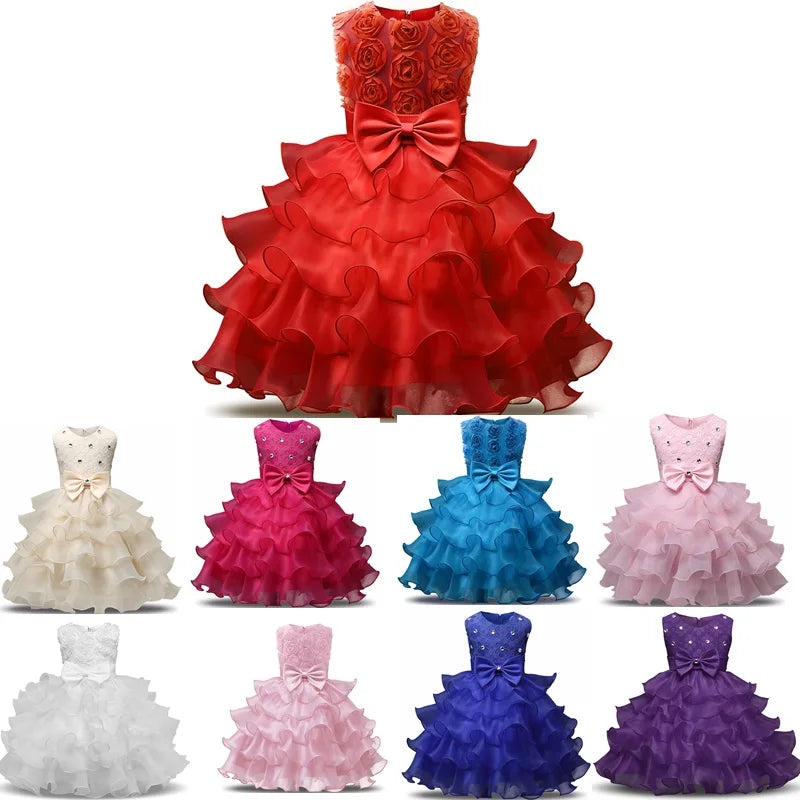 Girl Dress New Year Costume Kid Dresses Girls Clothes Party Princess Vestidos 5 6 7 8 Year Birthday Dress Christmas Baptism