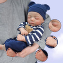 BRASTOY Reborn Painted Realistic Baby Doll 48cm Boy Teddy Bear Silicone Body Can Take Bath