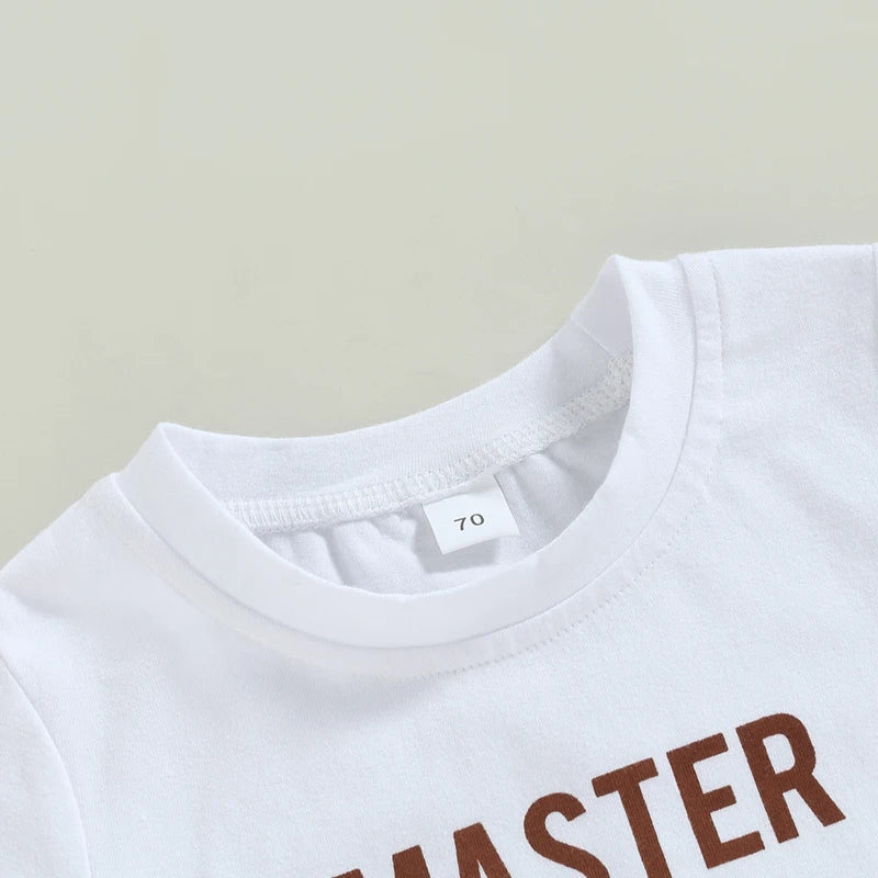 Easter Toddler Boys 2-Piece Outfit Short Sleeve Graphic Tee with Elastic Waist Shorts for Spring Celebrations