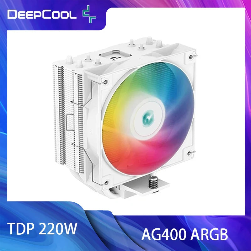 DeepCool AG400 ARGB Cpu Cooler 4 Heat Pipe 5V 3PIN TDP 220W Air Cooler For LGA1700 1200 115X AM4 AM5 Computer Processor Cooler