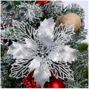 5pcs 9cm Large Artificial Flowers Christmas Tree Pendant Hollow Simulated Flower Christmas Decoration For Wedding Party New Year