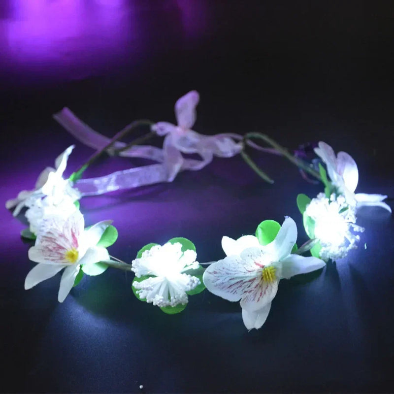 Princess Girl Butterfly Light Fairy Tutu LED Skirt Glow Flower Headband Birthday Gift Fancy Party Christmas Halloween Festival