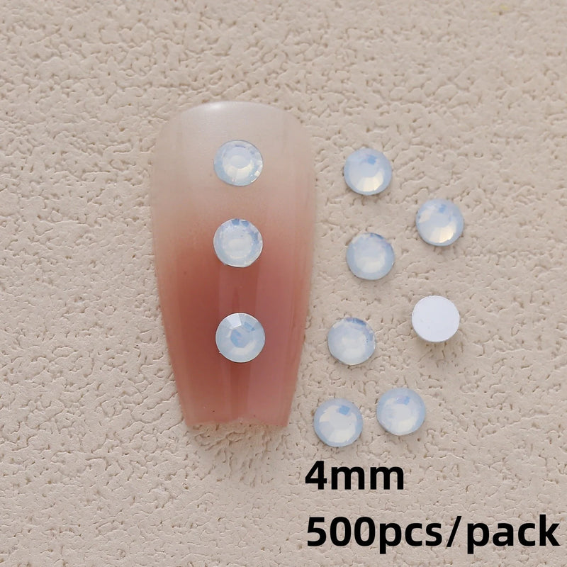 100pcs/Pack White Opal Drop Heart Mixed Shaped Resin Rhinestone Fancy Style Shiny 3D Manicure Nail Art Decoration Charms Jewelry