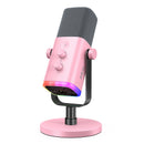 FIFINE USB/XLR Dynamic Microphone with RGB Control/Headphone Jack/Mute,MIC for PC Gaming YouTube Live-Streaming AmpliGame-AM8P