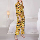 Pajamas Female Yellow Classic Ducks Daily Sleepwear Animal Two Piece Retro Pajama Sets Long Sleeve Elegant Oversize Home Suit
