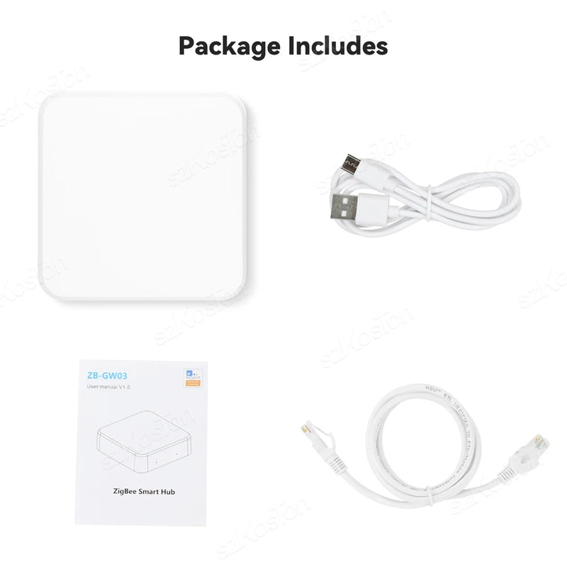 Smart Zigbee 3.0 Wired Gateway Hub RJ45 Ethernet Bridge for eWeLink APP Control ZigBee2MQTT Devices Work with Alexa Home