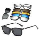 6 In 1 Changed Lens 5 Lenes Magnet Sunglasses Mirrored Sunglasses Glasses Men Polarized Custom Prescription