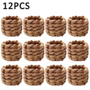 1/6/12PCS Round Napkin Rings Hand-Woven Watercress Napkin Rings Easter Thanksgiving Christmas Table Decorations