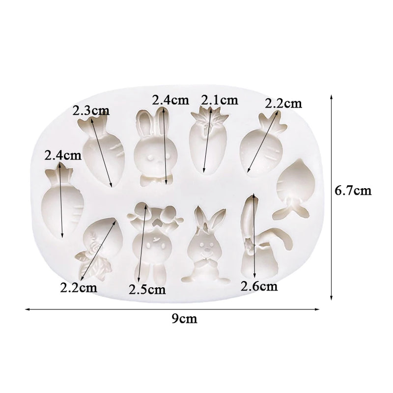 Easter Rabbit Radish Silicone Mold Sugarcraft Chocolate Cupcake Baking Mold Fondant Cake Decorating Tools