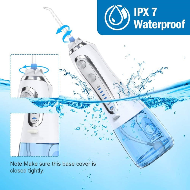 5 Mode Oral Irrigator USB Rechargeable Dental Floss 300ml Portable Dental Water Flosser Oral Water Jet &amp; Bag h2flosser Blue