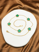 Fashion Luxury Five Leaf Flower Pendant Bracelet Earrings Jewelry Necklace For Women Gift Trendy Stainless Steel Clover Jewelry