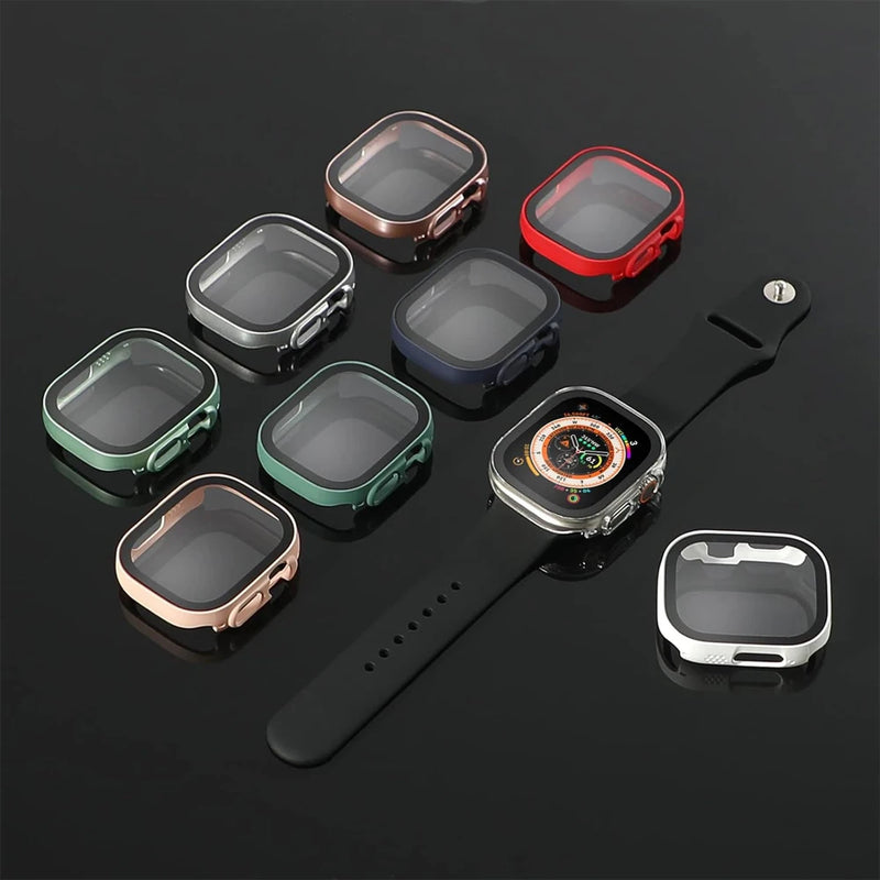 Cover For Apple Watch Case Ultra 2 49mm Accessories PC Shockproof Bumper+Tempered Glass Screen Protector iwatch Series Ultra 2 1