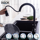 Kitchen Faucets 304 stainless steel Pull Out Kitchen Sink Water Tap Deck Mounted Mixer Stream Sprayer Head Hot Cold Taps