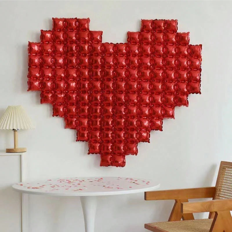 Heart Shaped Background Wall Foil Balloon Love Letter Balloons for Wedding Party Happy Valentines Day Home Decoration Supplies