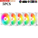 COOLMOON Computer Case 120mm Fan 5V 3 Pin ARGB Cooling Ventilado 12V 4 Pin PWM Computer Chassis Fans Ventilador 12cm Aura Sync