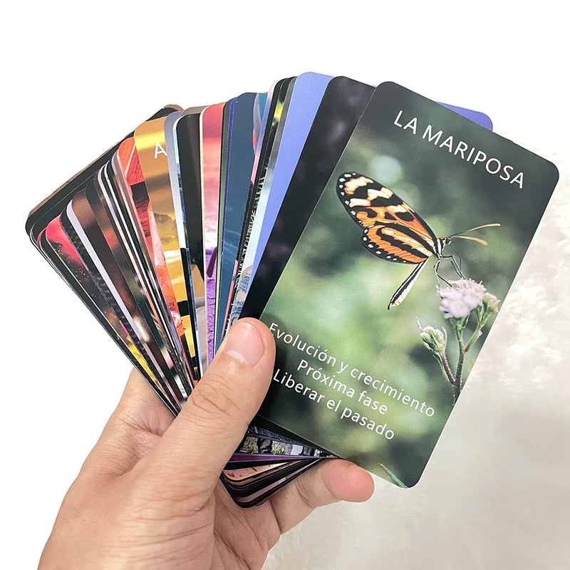 Spanish Oracle Cards, Love Tarot Deck, Situations Oracle Deck, Taro for Beginner Keywords, 12x7cm, 53 Cards