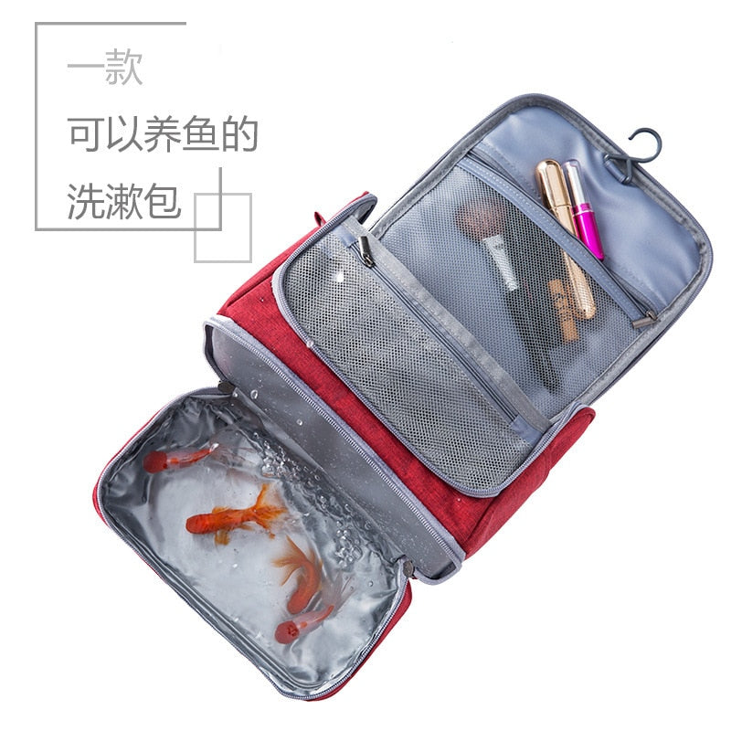 Men Necessaries Hanging Make Up Bag Oxford Travel Organizer Cosmetic Bags for Women Necessaries Make Up Case Wash Toiletry Bag