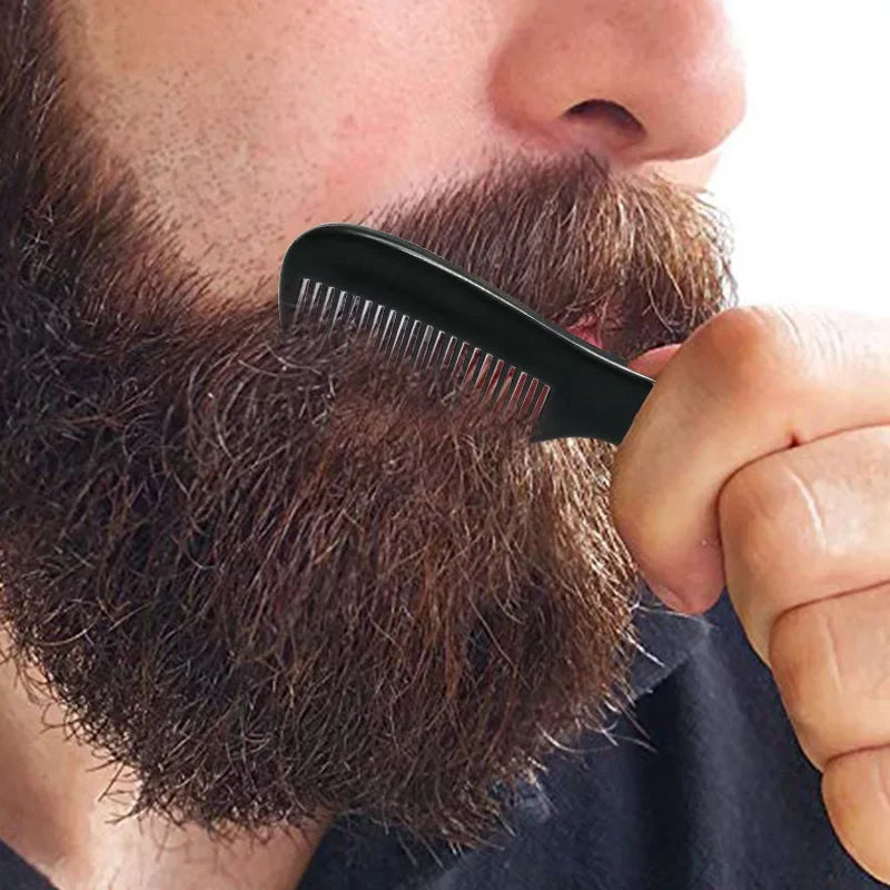 Mini Pocket Beard Comb Metal Men's Shaving Brush Portable Facial Hair Grooming Trimming Tools Travel Household Mustache Combs
