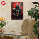 1PC 2D Flat 8*12inch Metal Sign Skull Knight with Sword Medieval Warrior Art Decor