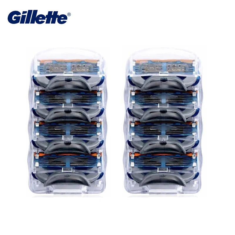 Genuine Gillette Fusion Razor for Men Face Hair Shaving Removal Safety Manul Shaver + Replacement Razor Blades Cassettes Fusion5