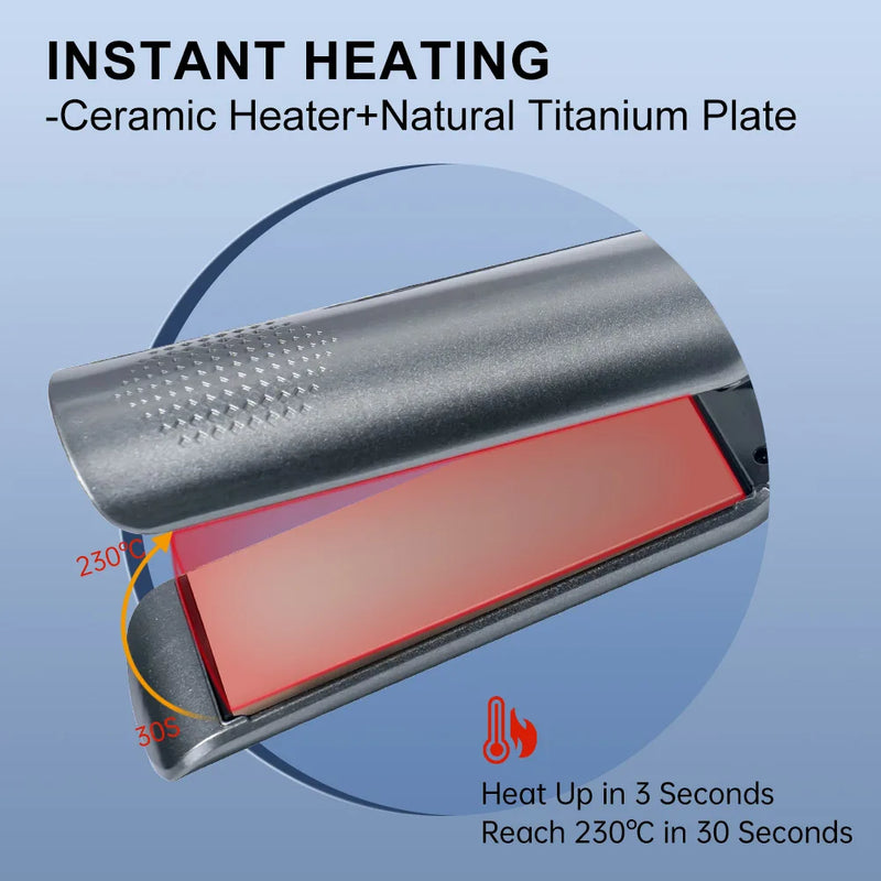 13 Gears Adjustable Temperature 2-in-1 Professional Flat Iron Hair Straightener Fast Warm-up Styling Tool For Wet or Dry Hair