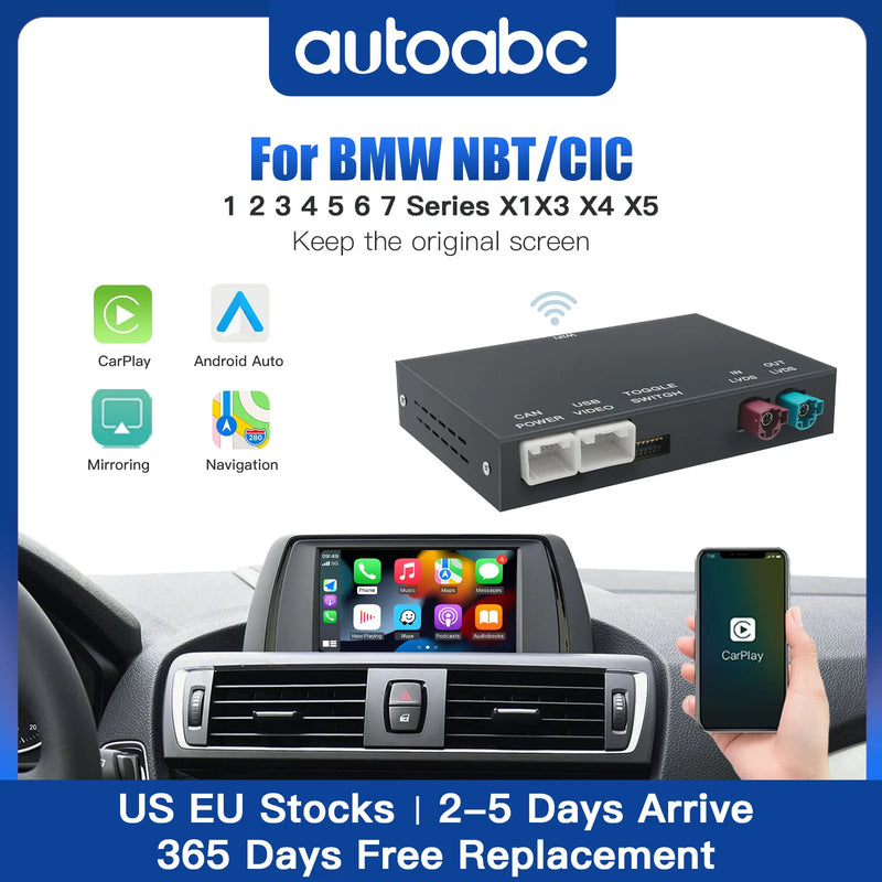 Wireless CarPlay Android Auto For BMW NBT CIC system 1 2 3 4 5 X1 X3 X4 X5 F20 F21 F23 F30 F31 F34 F35 F10 F11 F48 F25 F26 F15