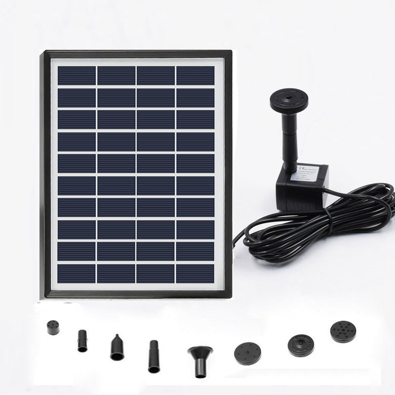 Solar Panel Powered Water Fountain Pool Pond Garden Water Sprinkler Sprayer with Water Pump &amp; 3 Spray Heads