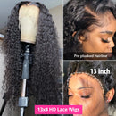 200% Deep Wave 13x6 HD Lace Front Human Hair Wigs Transparent Brazilian 30 32 34 Inch Water Wave 13x4 Lace Frontal Wig For Women