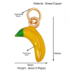 3D Fruit Strawberry Grape Mango Pineapple Water Melon Cherry Banana Charm Pendant , Jewelry Necklace Bracelet Making Supply M15