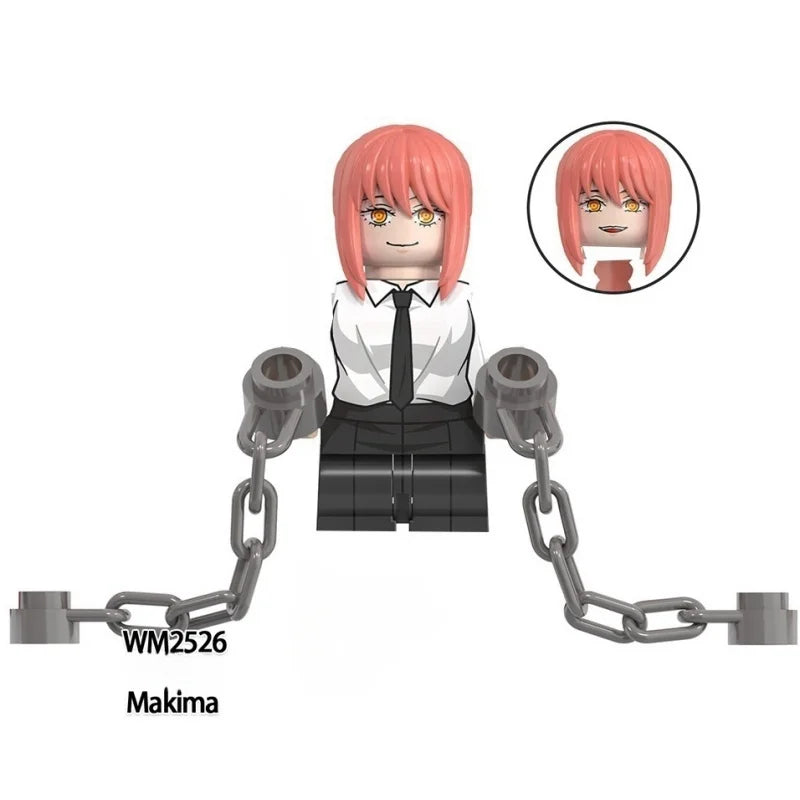 Chainsaws Man Denji Pochita Makima Power Movies Anime Building Blocks Mini Action Figures Bricks DIY Toys gifts for Children
