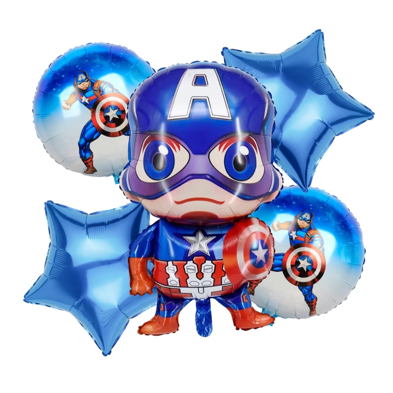 Cartoon Captain America Theme Disposable Tableware Set Birthday Party Dress up Balloon Decoration Baby Shower Background Cloak